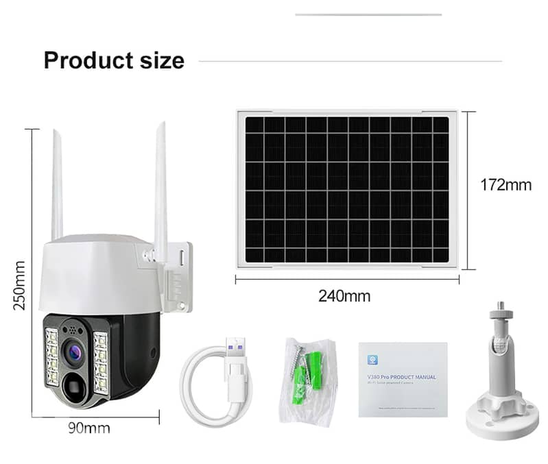 5MP Outdoor Solar - 4G SIM Card P2P-PTZ IP Camera - كاميرا طاقة شمسية 7