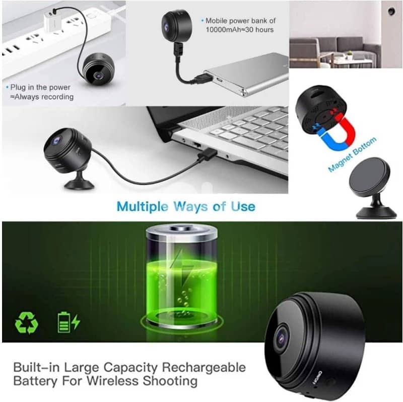 Spy Mini Camera WiFi 1080P HD IP Camera - كاميرا مخفية صوت وصورة 6