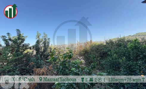 Apartment for sale with open mountain view iin Mazraat Yachoua !!
