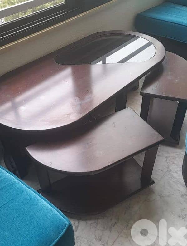 living room with wood table 3