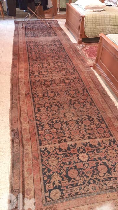 Vintage Kerman Persian runner rug.