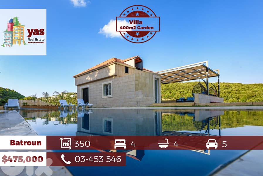Batroun 350m2 | 400m2 Garden | 40m2 Terrace | Mountain View |OH| 0