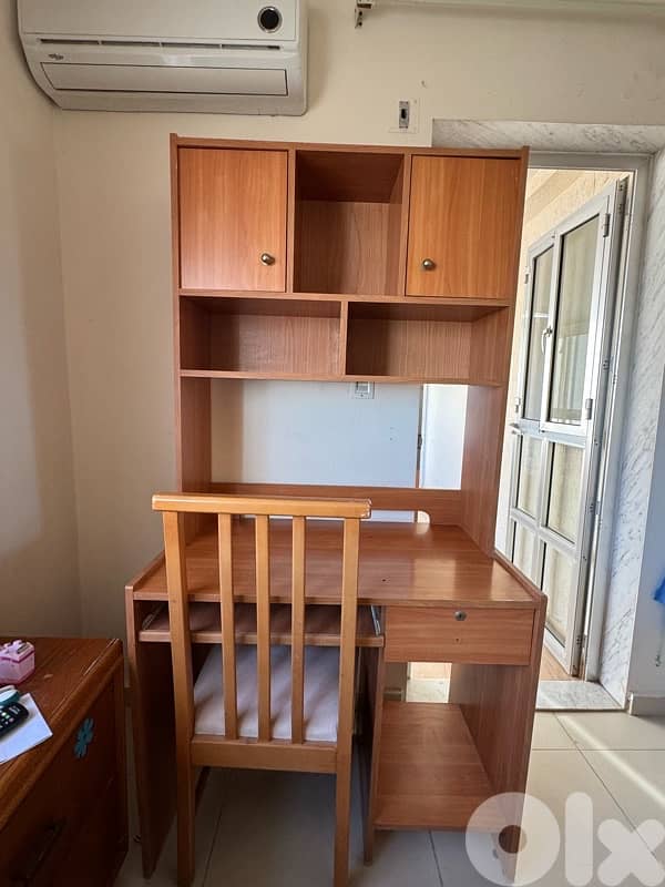 Home/Office desk with cupboards and a keyboard desk with chair 0