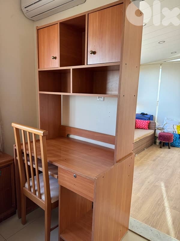 Home/Office desk with cupboards and a keyboard desk with chair 3