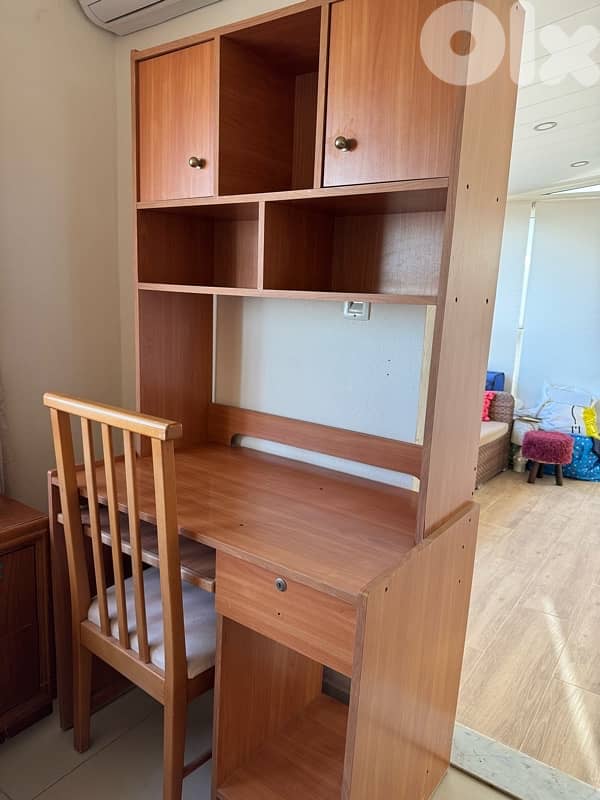 Home/Office desk with cupboards and a keyboard desk with chair 4