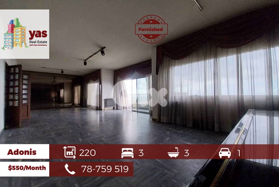 Adonis 220m2 | Well Maintained | Furnished | Rent | Sea View | YV | 0