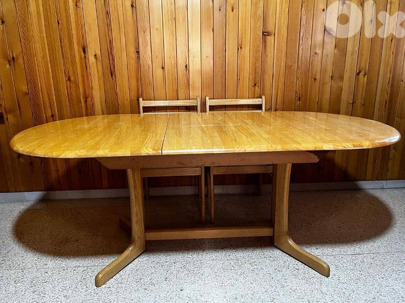 Wooden dining table and six chairs 4