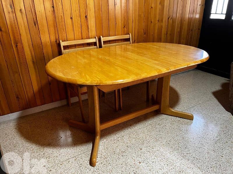 Wooden dining table and six chairs 5