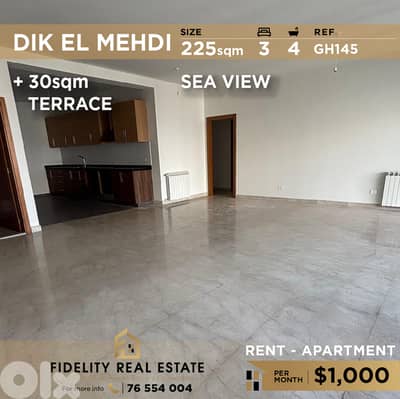 Apartment for rent in Dik EL Mehdi GH145 شقة للإيجار في ديك المهدي