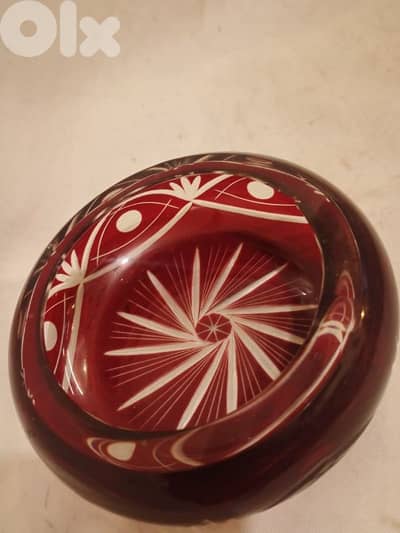 منفضة أنتيك كريستال تشيكية