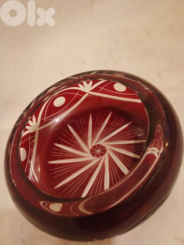 منفضة أنتيك كريستال تشيكية 0