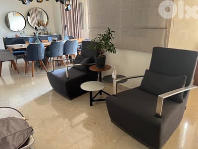 modern arms chair bought from Bo concept used like new , 2 with 1500 $