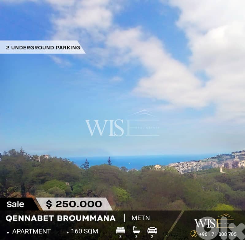 160 SQM Apartment for SALE in Qennabet Broummana! 0