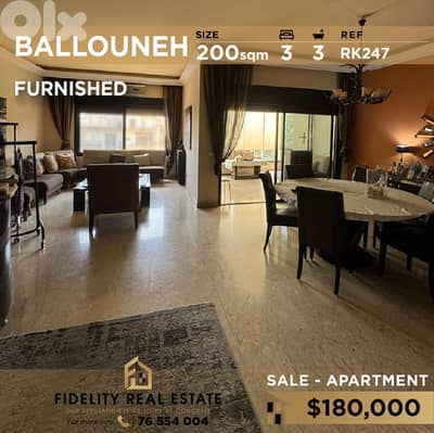Apartment for sale in Ballouneh RK247 شقة للبيع في بلونة