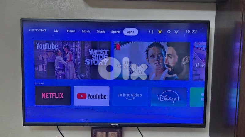 smart tv android 50 inch used like new 1