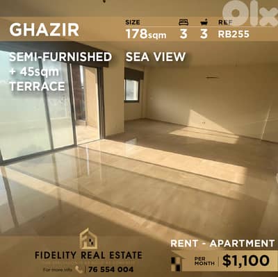 Apartment for rent in Ghazir RB255 شقة شبه مفروشة للإيجار في غزير