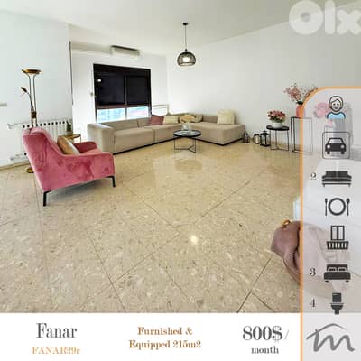 Fanar | Furnished & Equipped 215m² Ap | Prime Location | Catchy Rental