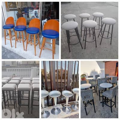 طاولتين  كراسي بار شبه جديد