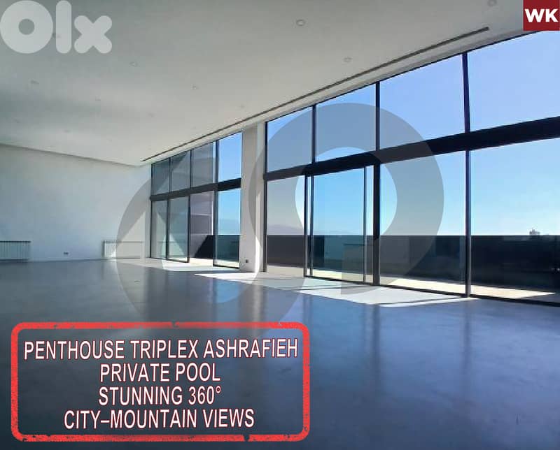 Prestigious triplex 360 view private pool - Ashrafieh REF#WK125111 0