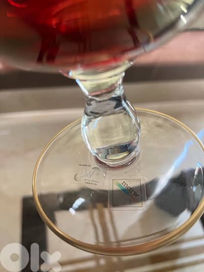 2 vases crystal rouge et dore