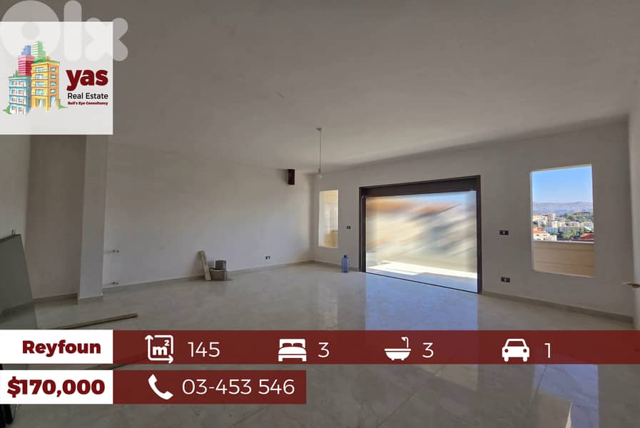 Reyfoun 145m2 | Brand New | Luxury Flat | Mountain View | DA | 0