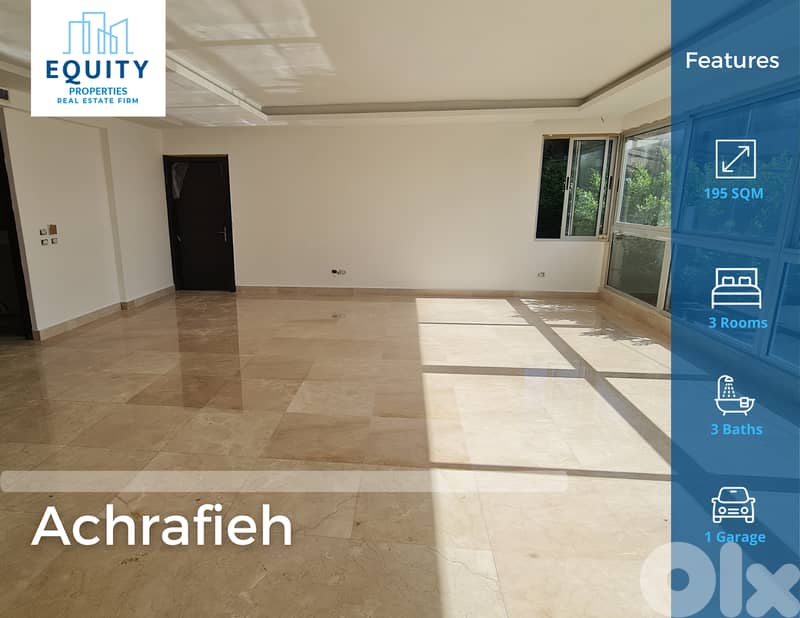 195 SQM Apartment For Rent In Achrafieh شقة للإيجار #ML220924 0