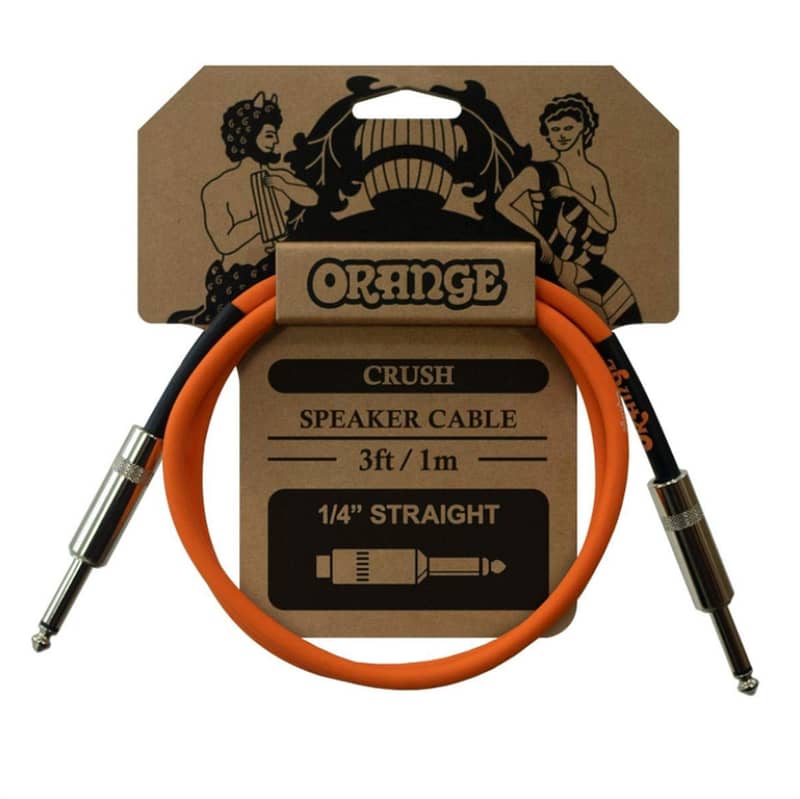 Orange Crush 3' Speaker Cable, Jack to Jack Connectors, Orange 0