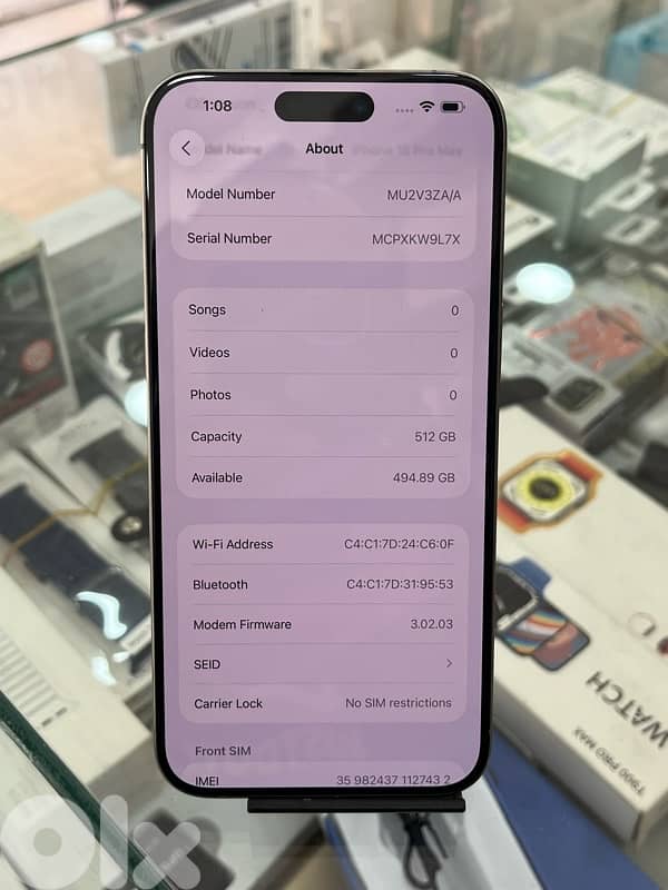 iphone 15 pro max 512gb titanium 2 sim battery 90% ktir ndif 7