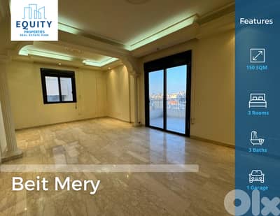150 SQM Apartment For Sale In Beit Mery شقة للبيع #JN221292