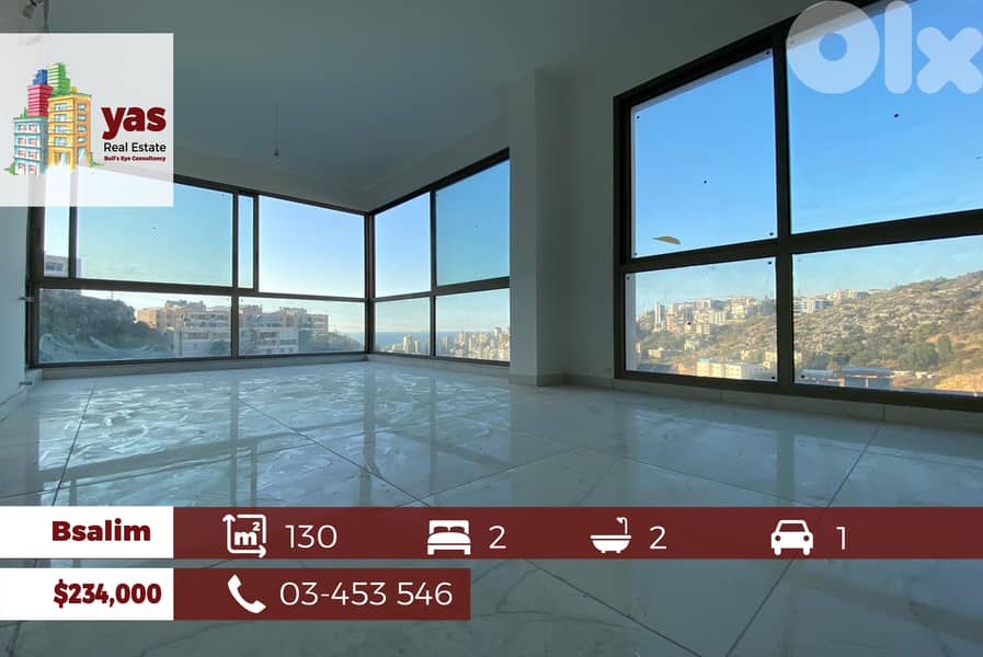 Bsalim 130m2 | New Apartment | Super Luxury | Calm Area | Sea View |PD 0