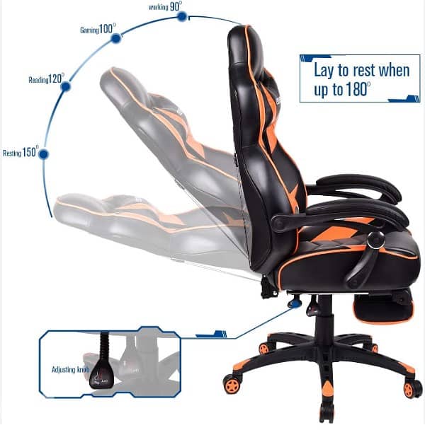 Jertech Gaming Chair GP101 with 2D Armrests, Extreme Stability Metal 4