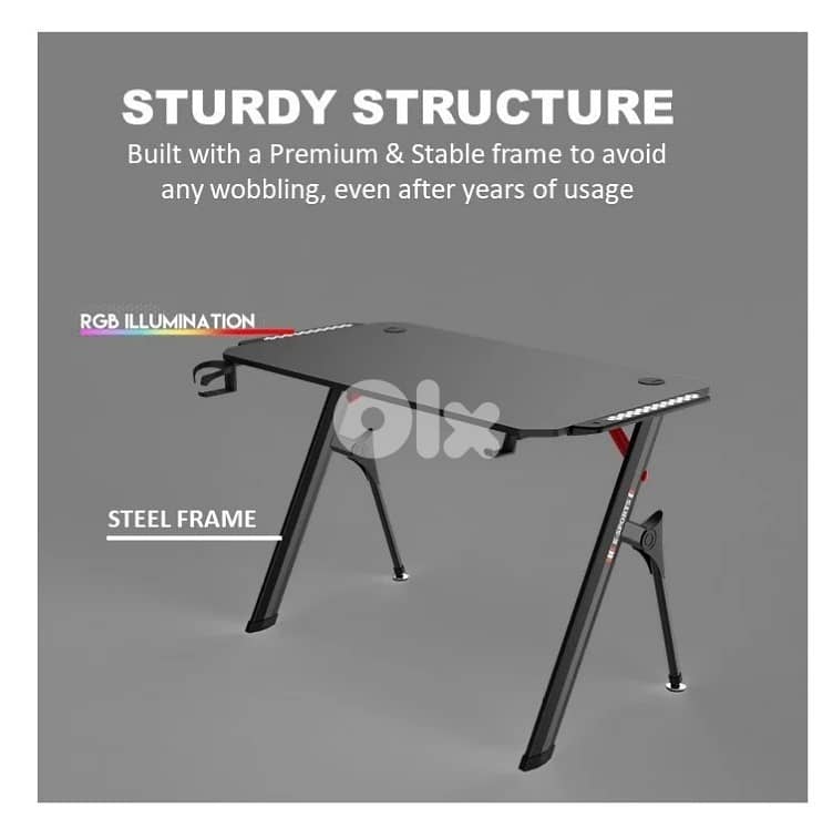 Dhybrid GD514 Premium Quality & stable design Gaming Desk with RGB 2