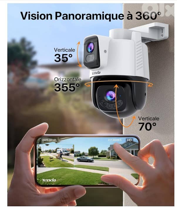 Tenda Ip Wifi Camera Ch9 Dual Lens 6MP Outdoor 30 Meters Night Vision 4