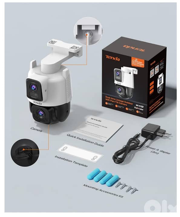 Tenda Ip Wifi Camera Ch9 Dual Lens 6MP Outdoor 30 Meters Night Vision 11