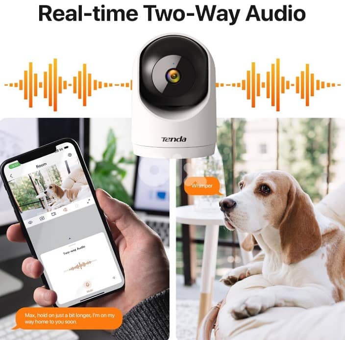 Tenda Ip Ai Camera 2k Cp3 1080P 360 Degree Tilt Indoor Two-way Audio 4