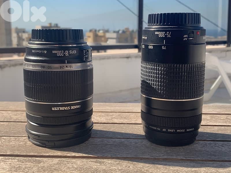    Canon EF-S 18-200mm IS + Canon EF 75-300mm Zoom Lens Bundle 0