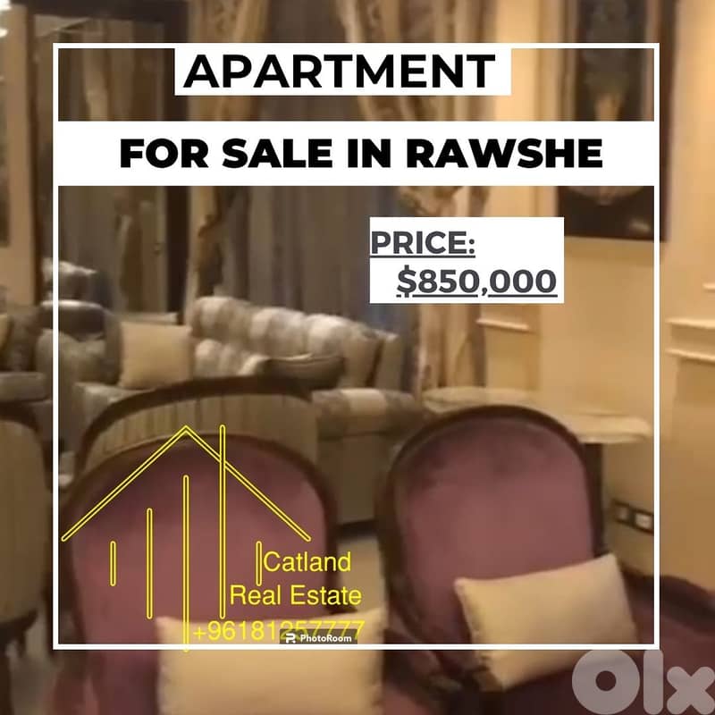 Apartment for sale in Rawshe 235m2 price 850,000$ 0