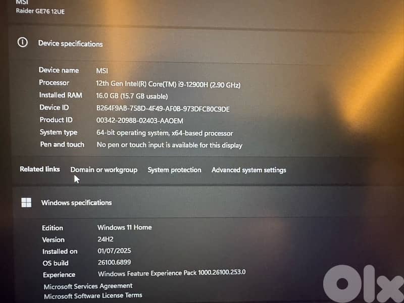 MSI Raider GE76 12UE 0