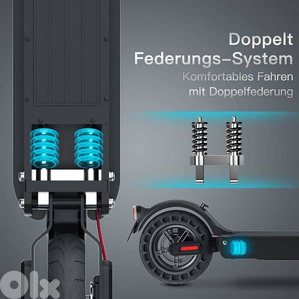 سكوتر كهربائي ألماني جديد بالكرتونة 500W مع حقيبة وستاند 11
