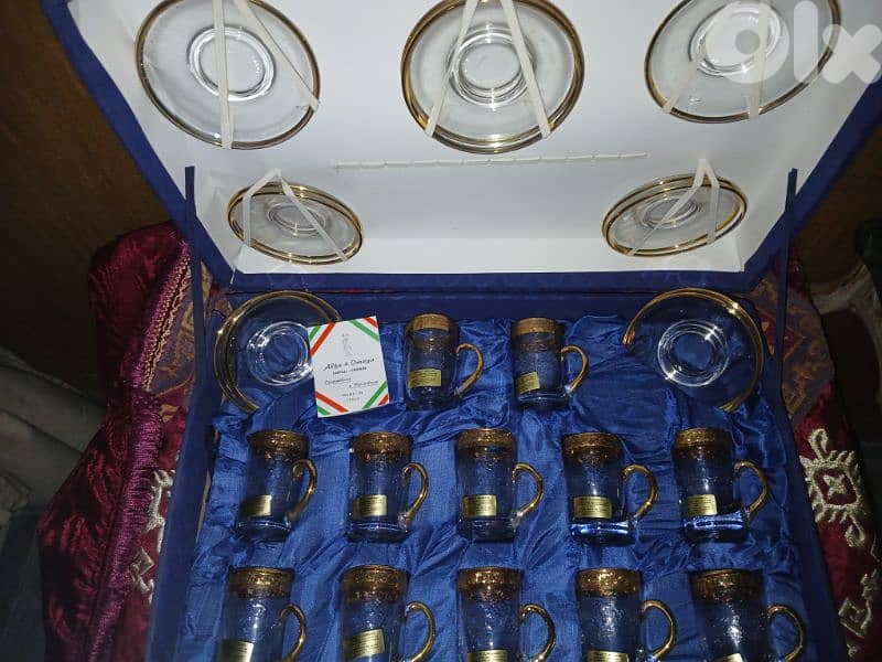 tea cups made in Italy gold plated 0