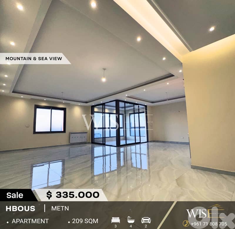 Modern 209 SQM Apartment for SALE in Hbous! 0