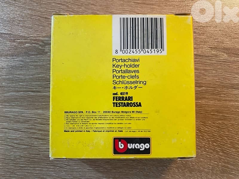 BBurago Ferrari Testarossa Keychain – Vintage Collectible (New in Box) 1