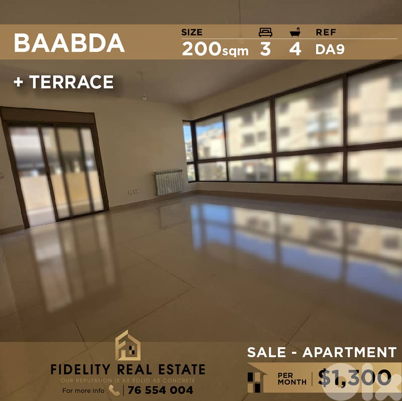 Apartment for rent in Baabda DA9 شقة للإيجار في بعبدا 0