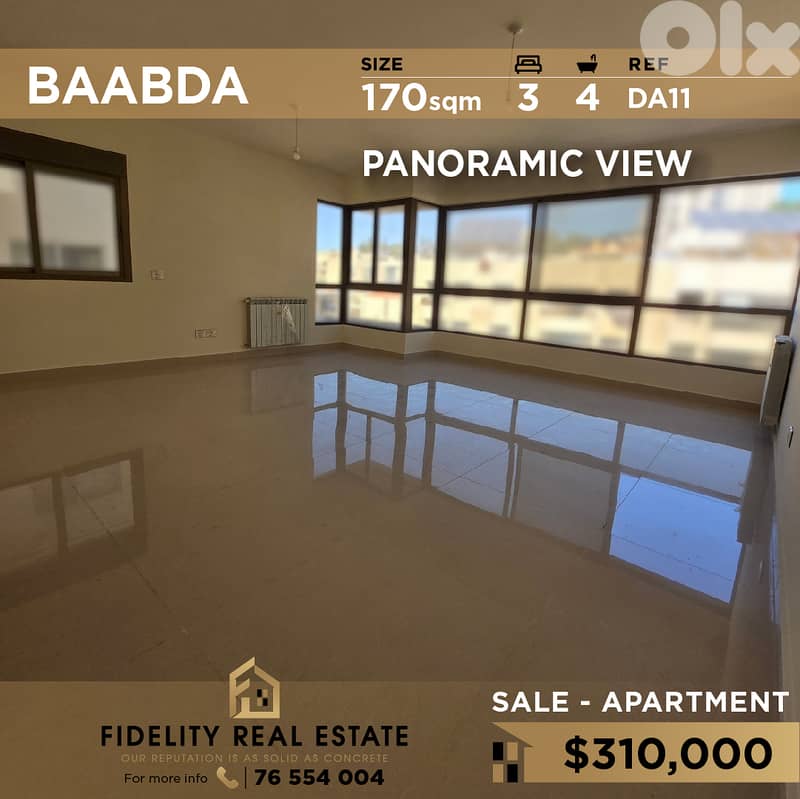 Apartment for sale in Baabda DA11 شقة للبيع في بعبدا 0