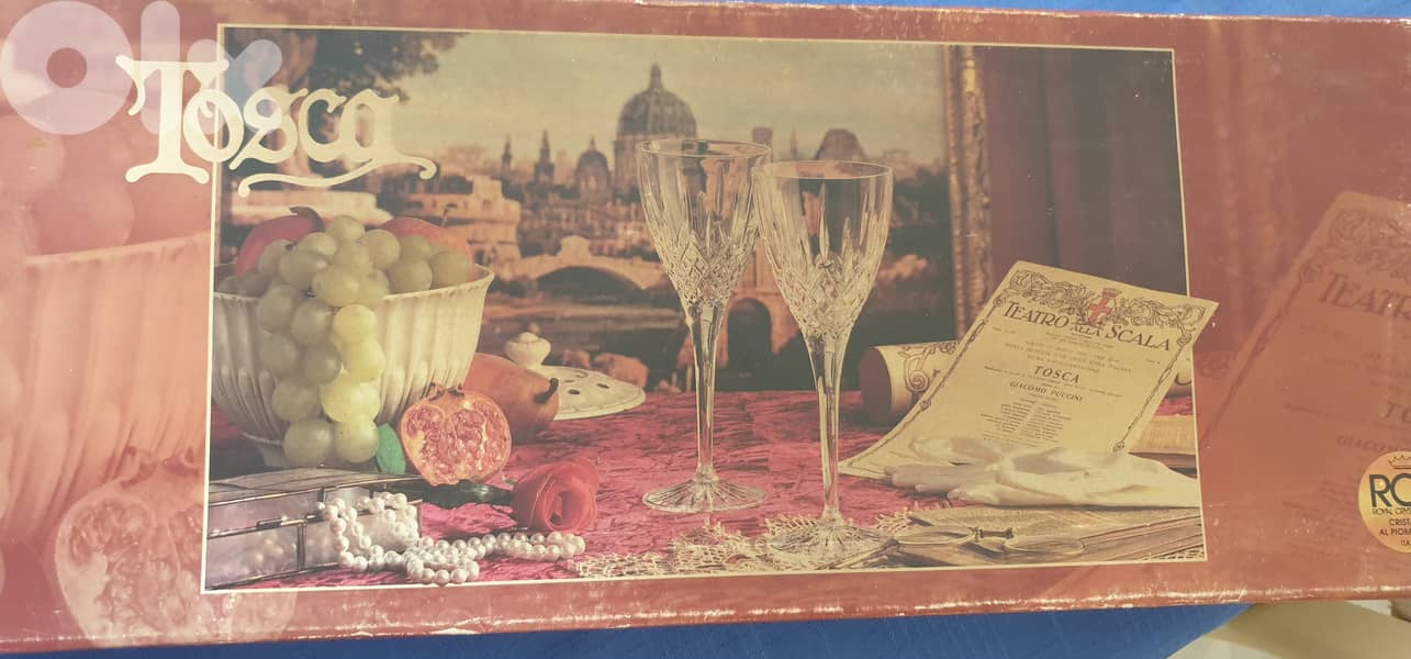 6 Crystal 26 cl  Water glasses. 0