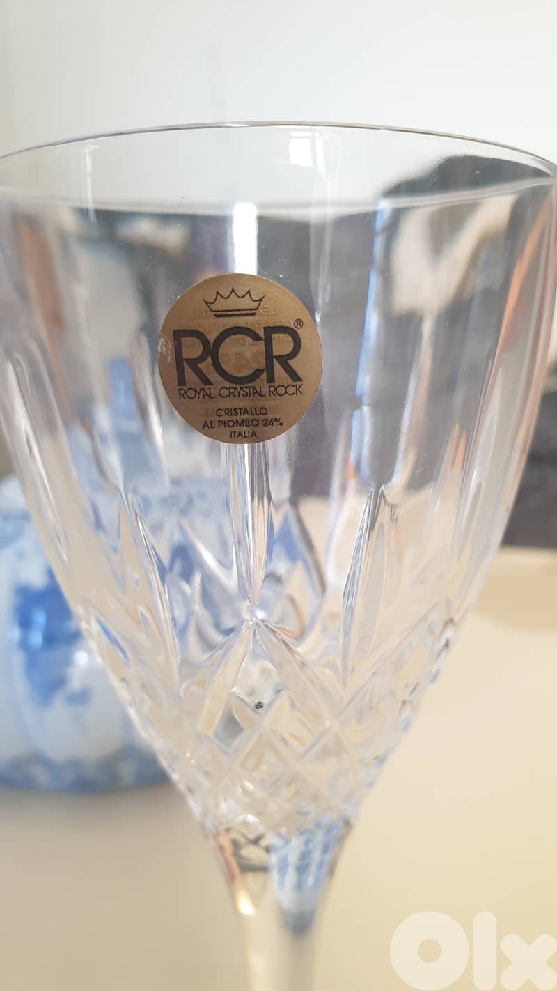 6 Crystal 26 cl  Water glasses. 3