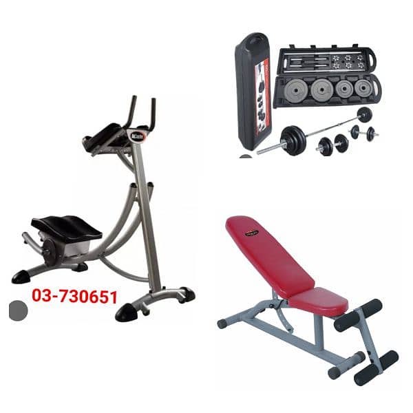 400$ 3items ( AD coaster- bench & barbell set) 0