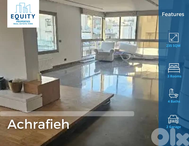 235 SQM Apartment For Sale In Achrafieh شقة للبيع #JZ221424 0