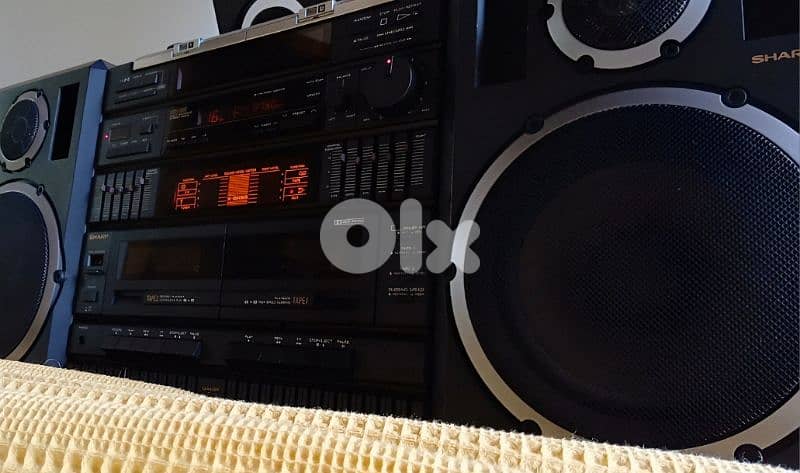 sharp stereo  with classic sound level meter Vintage since 1980 ستريو 3