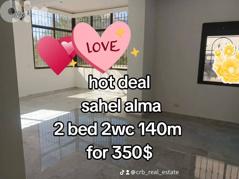 hot deal sahel alma 140m 2 bed 2 wc for 350$ 03 392 556 0